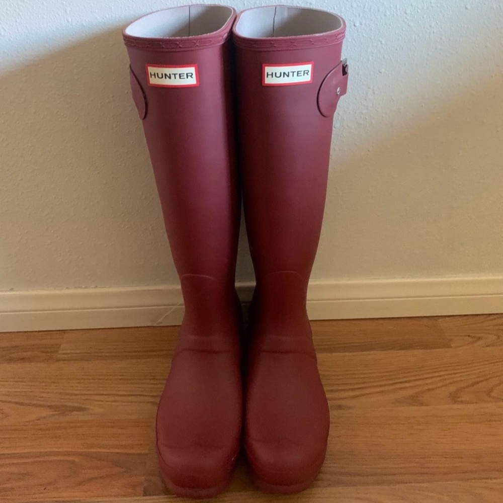 Burgundy Hunter Rain Boots